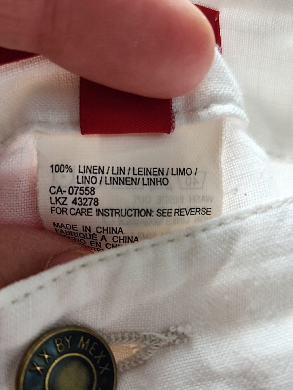 White 100% Linen Wide Leg Cargo Pants MEXX Size 8 Coastal Summer Resort - Picture 4 of 12